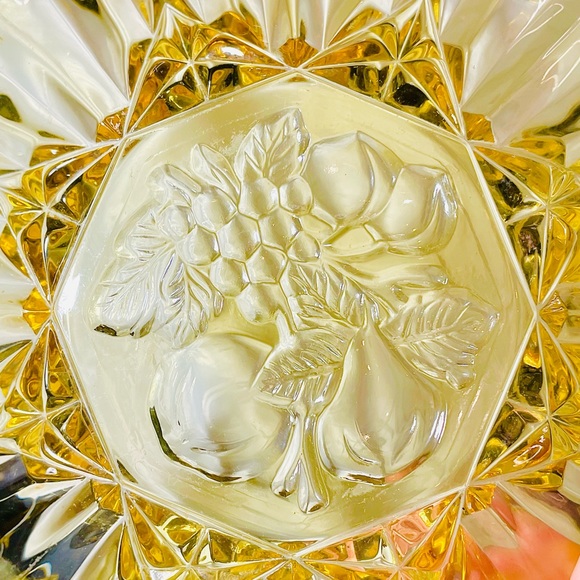 Vtg 1940’s “Federal” amber pressed glass fruit/serving bowl 7x1.5” - Picture 4 of 5